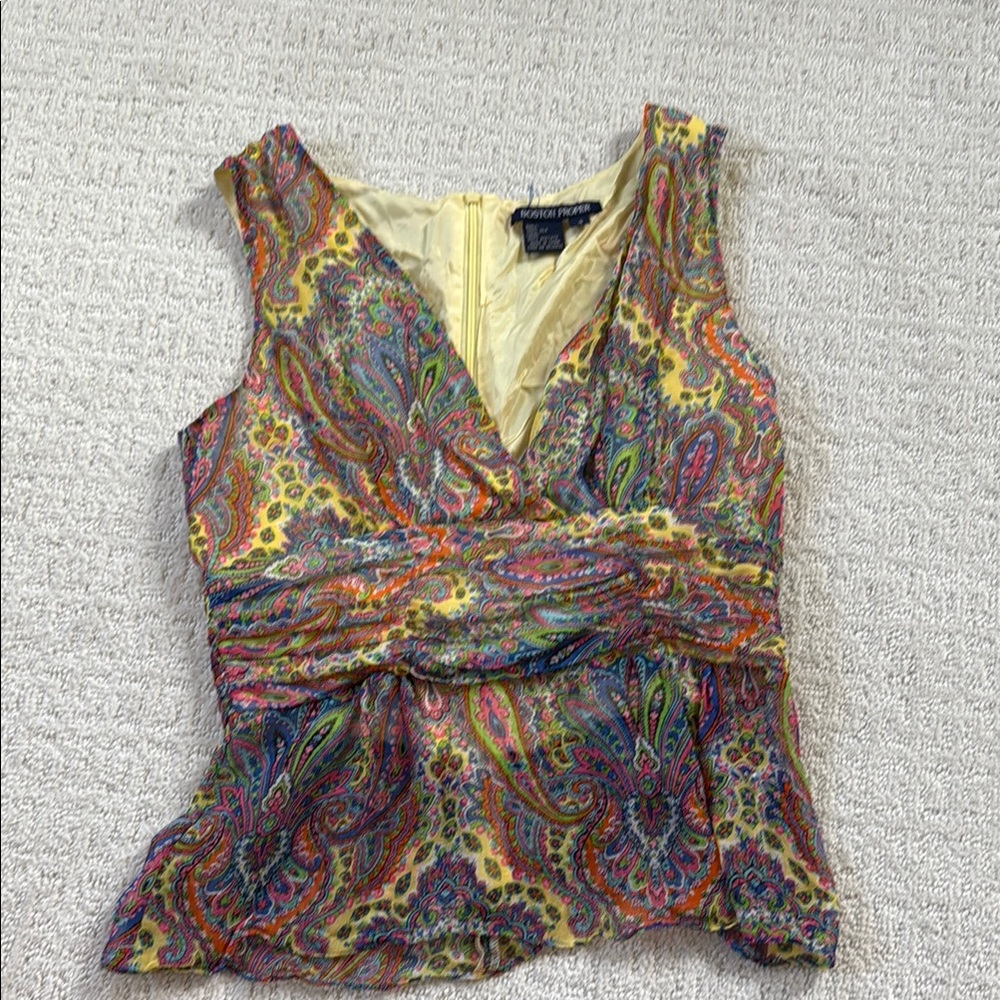 Paisley Wrap Peplum Blouse